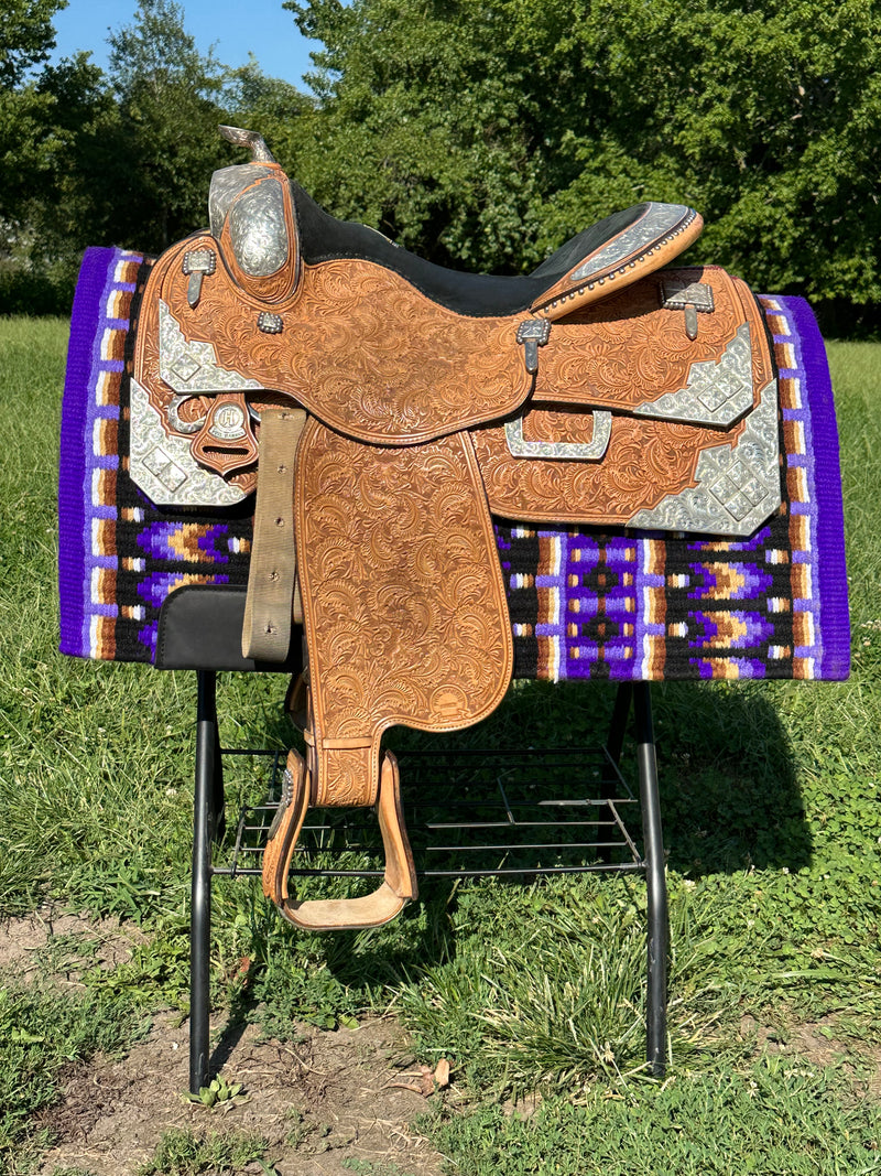 如月セール◇HarrisTweed Side Shellchair2 Carved Work Saddle – Harris Leather & Silverworks | Legendary